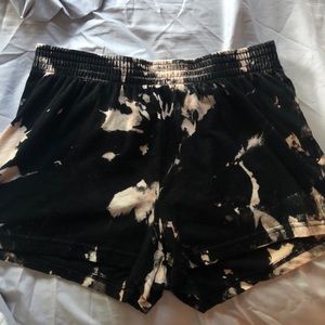 Acid washed black shorts